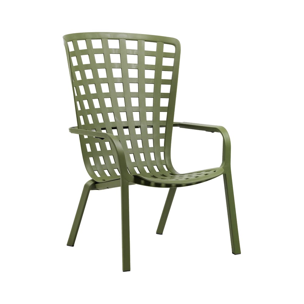 Fauteuil empilable Folio vert / Dossier multiposition - NARDI - Agave - Résine de fibre de verre