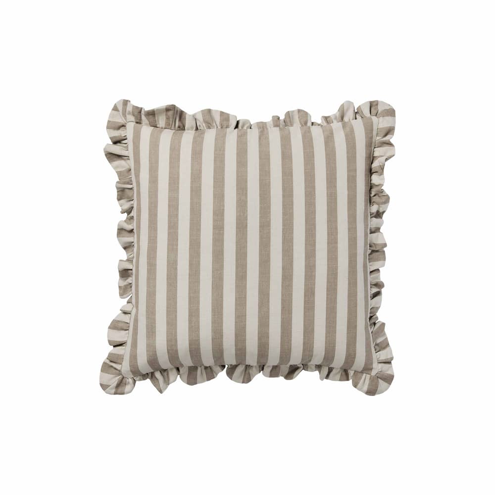 Housse de coussin Ina beige / 50 x 50 cm - BROSTE COPENHAGEN - Beige / Brun Varech - Coton