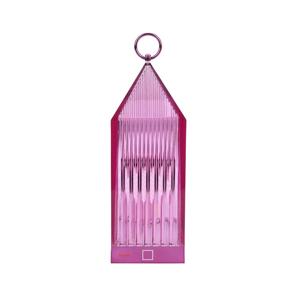 Kabellose, wiederaufladbare Außenlampe Lantern LED plastikmaterial rosa / Fabio November, 2017 - Recycled - Kartell - Glyzinie - Recyceltes PMMA