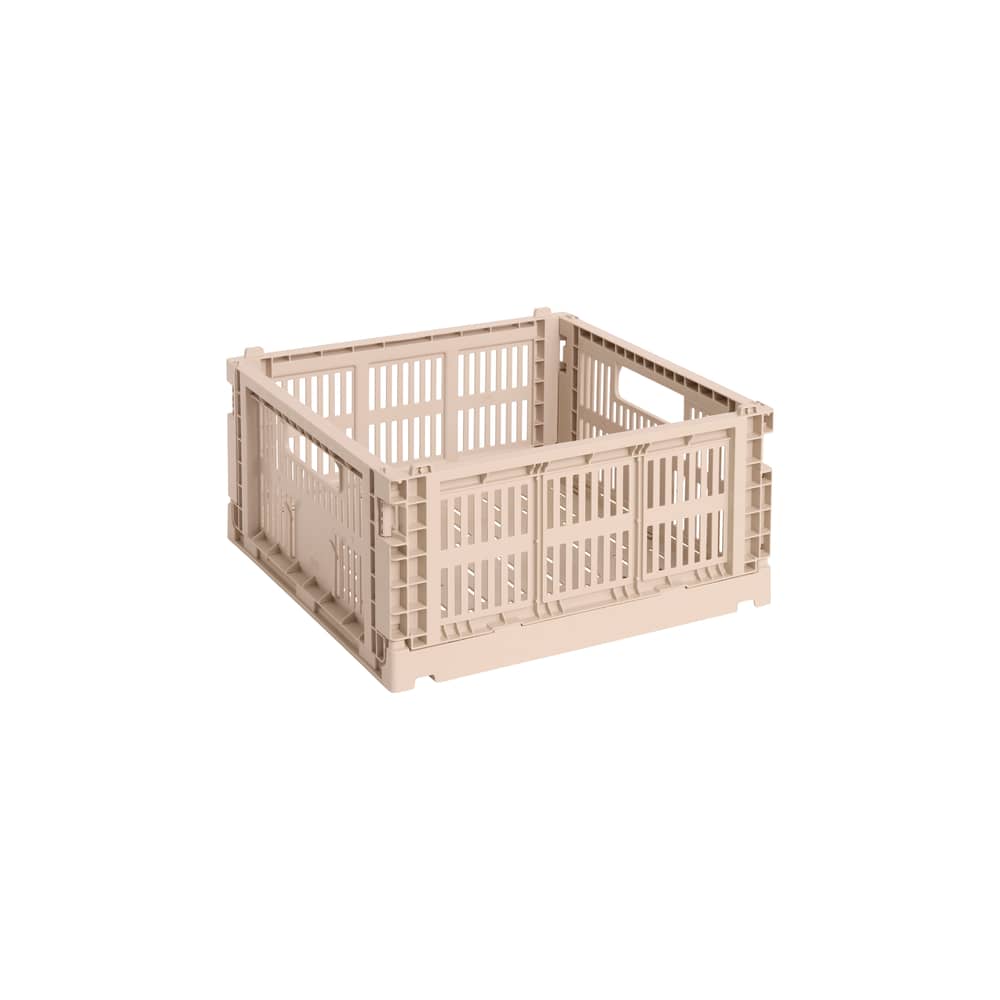 Panier Colour Crate plastique rose Medium Square / 29,5 x 29,5 cm - Hay - Rose poudré - Polypropylène recyclé