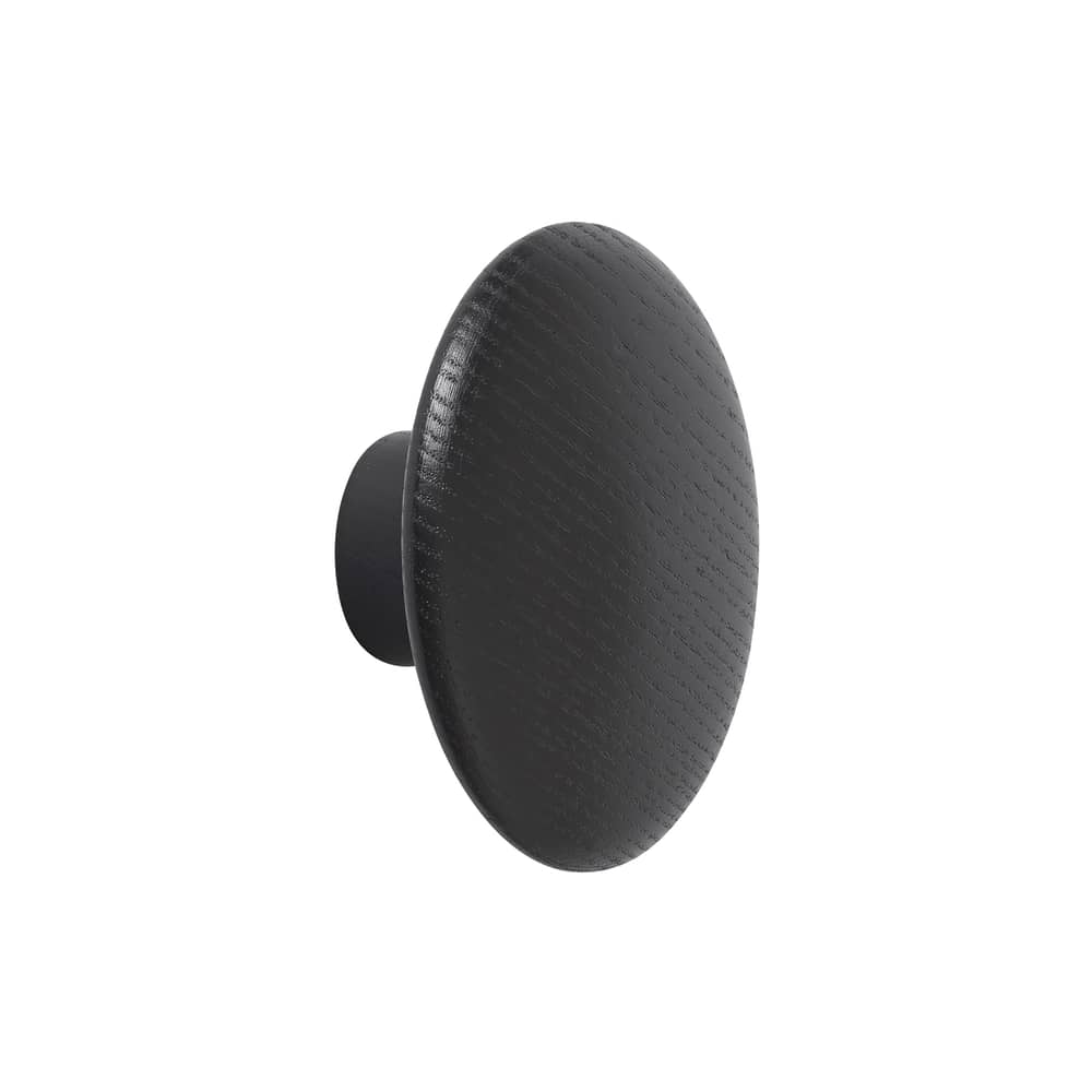 Patère The Dots Wood XS / Bois - Ø  6,5 cm - Muuto - Noir - Frêne teinté