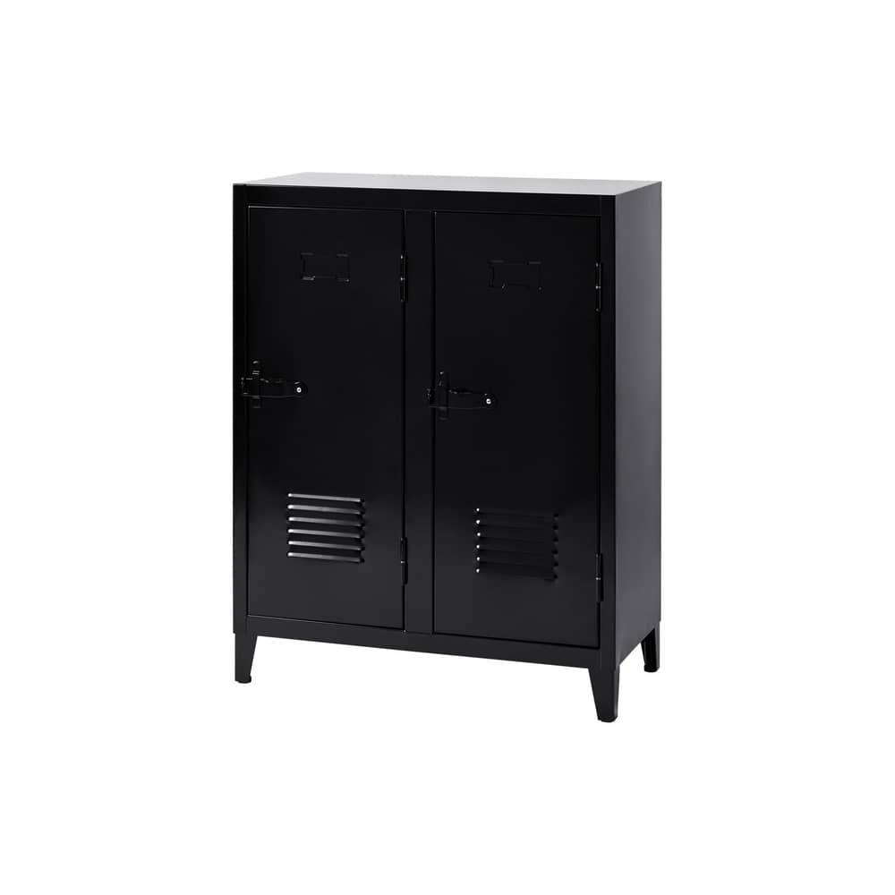 Armadio Casier B2 metallo nero / 2 supporti - L 80 x H 102 cm / Ripubblicato nel 1930 - Tolix - Nero Jet - Acciaio