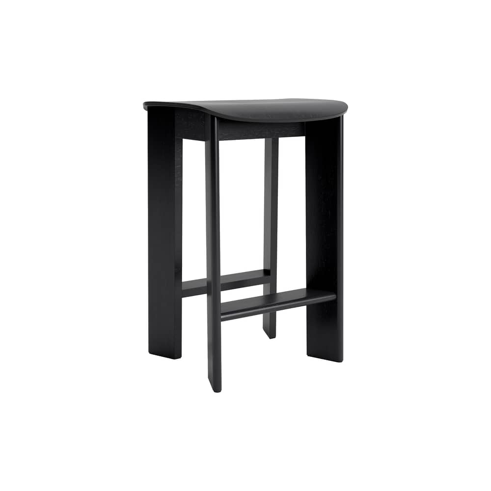 Chisel 30 Low High stool wood black / H 65 cm - Hay - Black - Lacquered oak veneer
