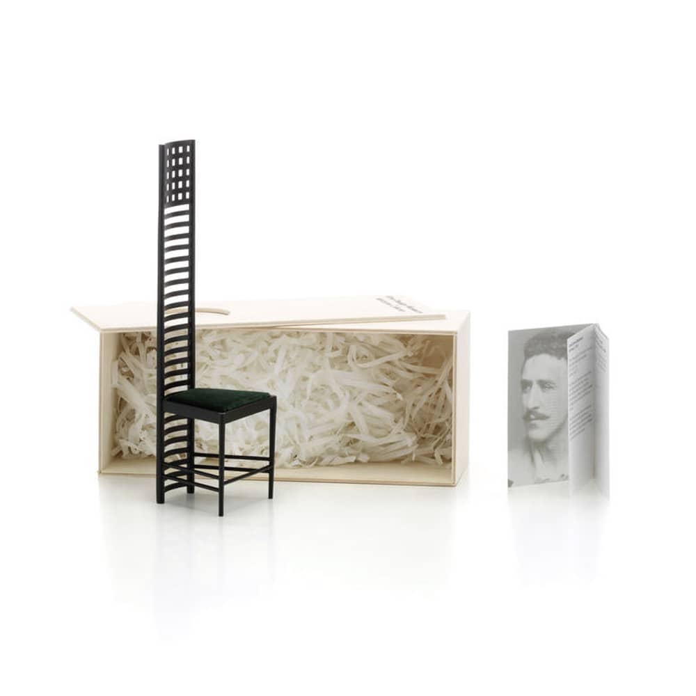 Hill House 1 Miniature wood black / Mackintosh (1903) - Vitra - Hill House 1 - Fabric, Stained maple