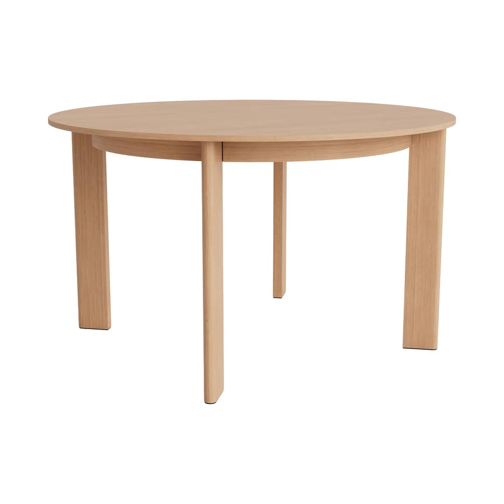 Chisel 25 Round table natural wood / Ø 127 cm - 4 bases - Hay - Lacquered Oak - Lacquered oak veneer