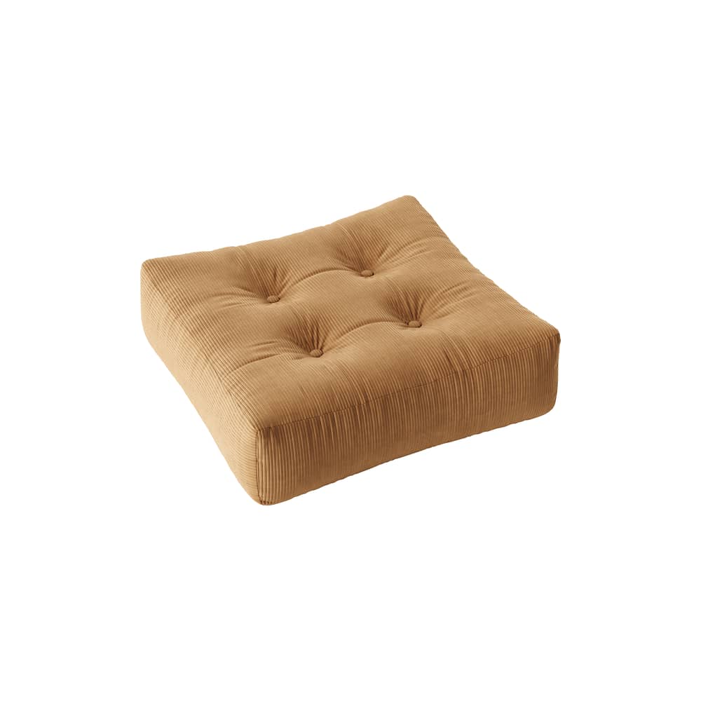 Sitzkissen More textil beige / 70 x 70 cm - Handgefertigt in Europa - KARUP - Braun Karamel 515 (gerippter Samt) - Baumwolle, Mischfasern, Polyesterfaser
