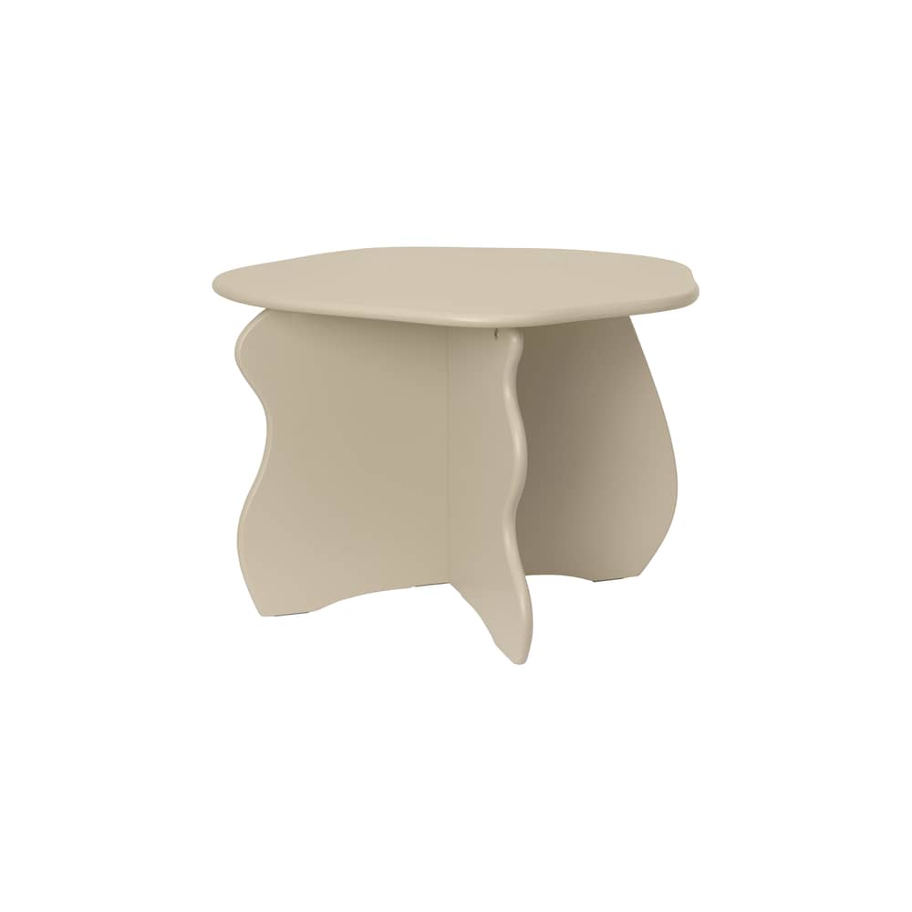 Table enfant Slope bois beige / Ø 71 x H 48 cm - Ferm Living - Beige Cachemire - Panneaux de fibres de bois