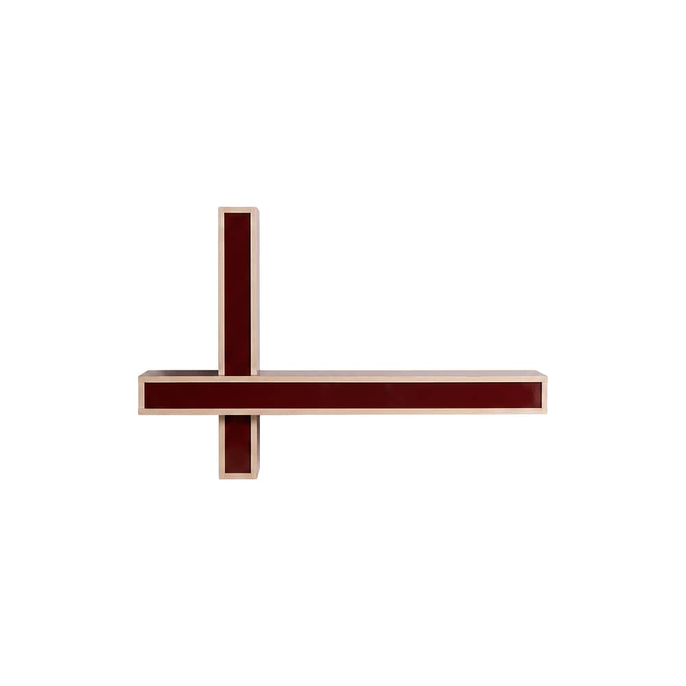 Wandregal Lepid holz rot / B 78 x H 55 cm - Kartell - Bordeaux - Polyesterlackiertes MDF