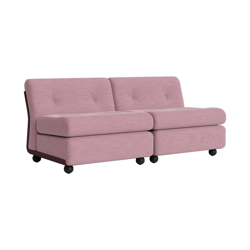 Sofa Amanta textil rosa / Modulable - B 158,5 cm / Neuauflage 1966, Mario Bellini - Hay - Rosa (Stoff) - Gewebe, Recyceltes ABS, Schaumstoff