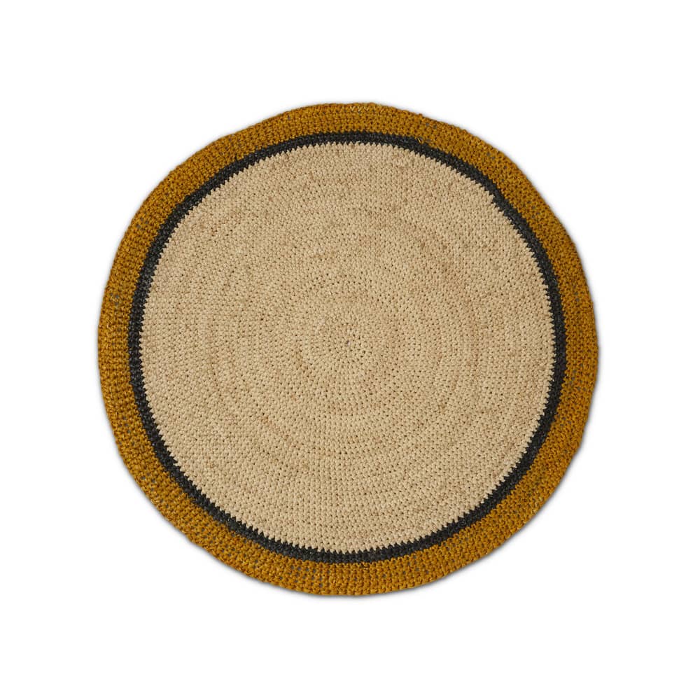 Globe Placemat cane & fibres orange / Hand-woven raffia - Maison Sarah Lavoine - Natural / Saffron - Raffia