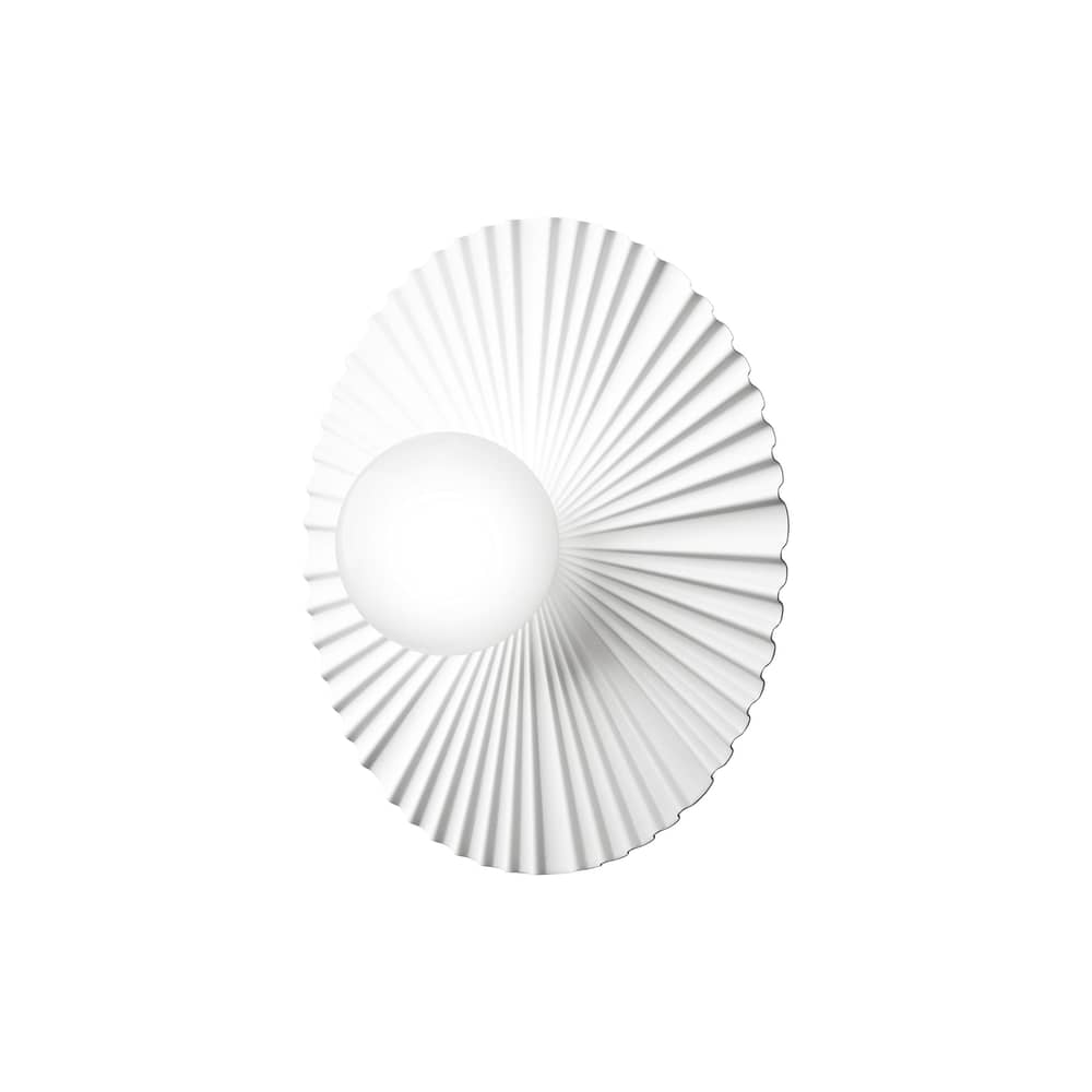 Applique salle de bains Liila Muuse Medium / Plafonnier - Ø 42 cm - NUURA - Blanc / Blanc opalin - Aluminium, Verre soufflé bouche