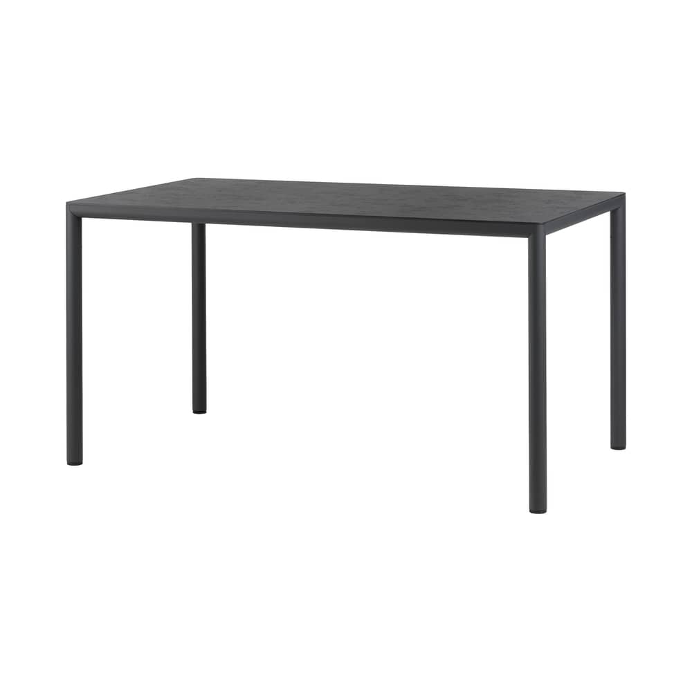 Table rectangulaire Piave noir / 140 x 80 cm - Stratifié texturé - NARDI - Anthracite - Aluminium, Stratifié HPL