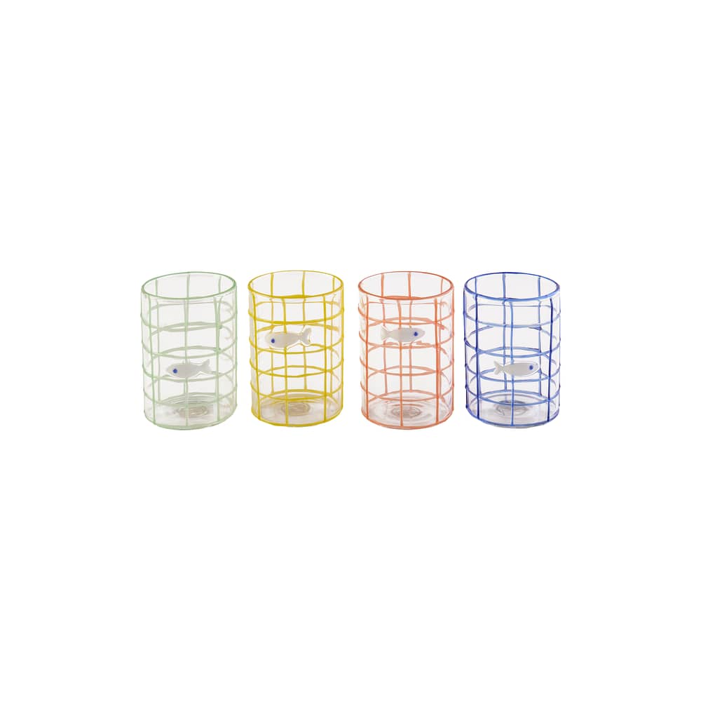 Set de 4 verres Amalfi multicolore - Jonathan Adler - Set de 4 verres Amalfi multicolore - Verre soufflé bouche