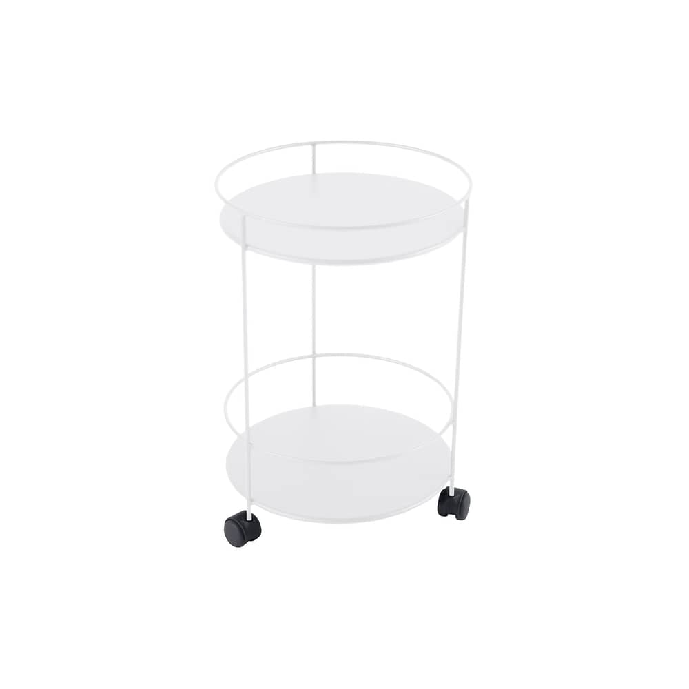 Chariot Guinguette métal blanc /Ø 40 x H 62 cm - Plateau plein - Fermob - Blanc coton - Acier laqué