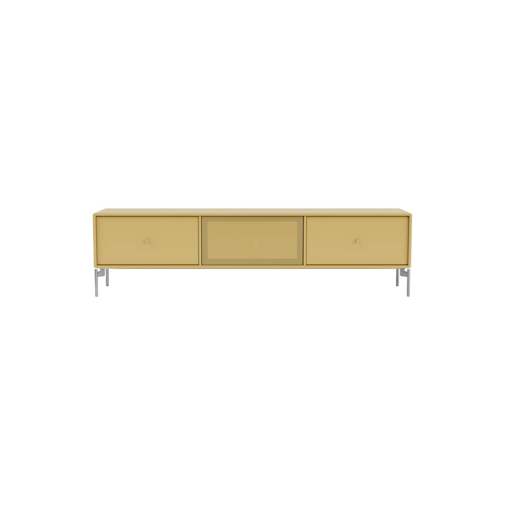 Meuble TV Octave V / Avec pieds - L 138 x P 30 x H 36,6 cm - MONTANA - Cumin 157 - Acier, Acier perforé, MDF laqué