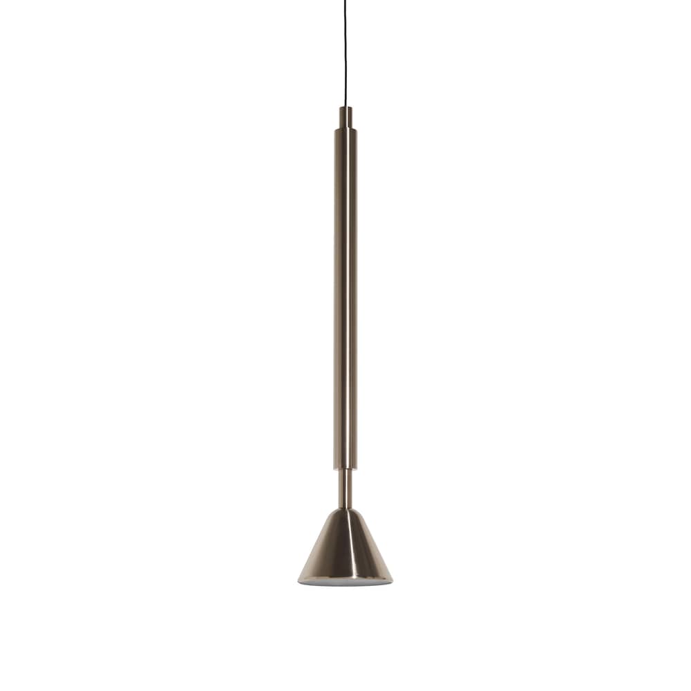 Pyl Pendant metal / Ø 21.6 x H 110 cm - Steerable - Petite Friture - Polished steel - Polished steel, Pressed glass