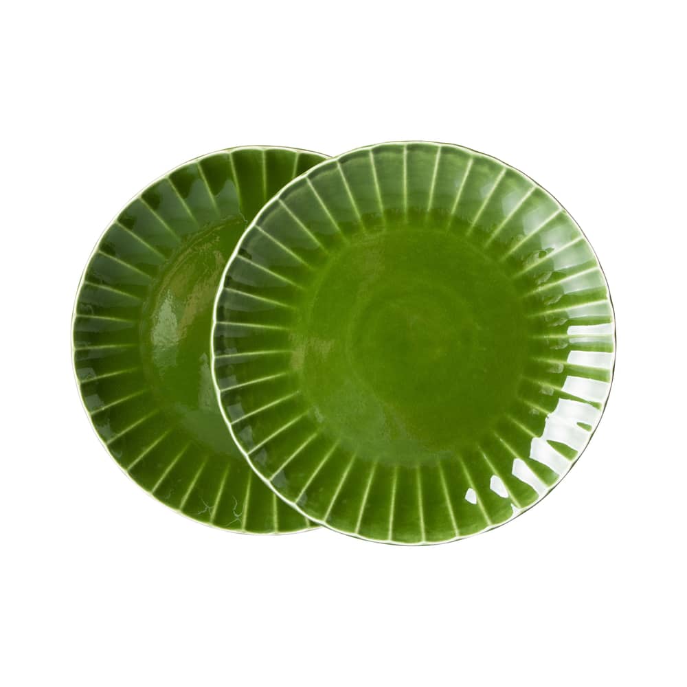 Piatto The emeralds ceramica verde / Set di 2 - Ø 27 cm - HK LIVING - Verde - Gres