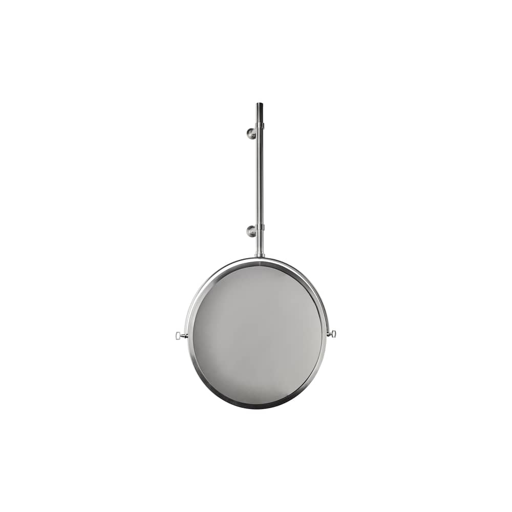 Specchio murale MbE vetro specchio metallo / Orientabile - Ø 44 cm - DCW éditions - Nickel spazzolato - Nichel spazzolato, Vetro