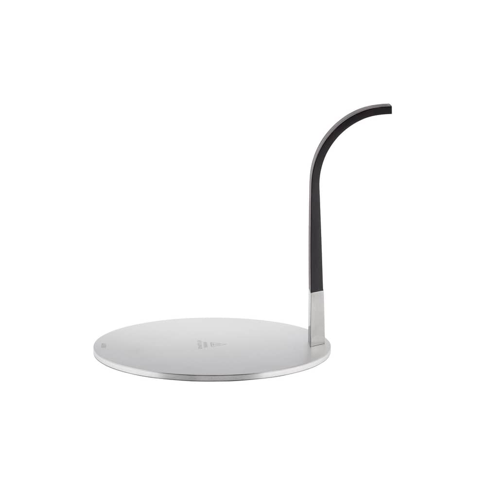 Accessoire  métal argent pour cafetière / Adaptateur à induction Little Helper - Alessi - Acier / Poignée noire - rostfreier Stahl, Silikon
