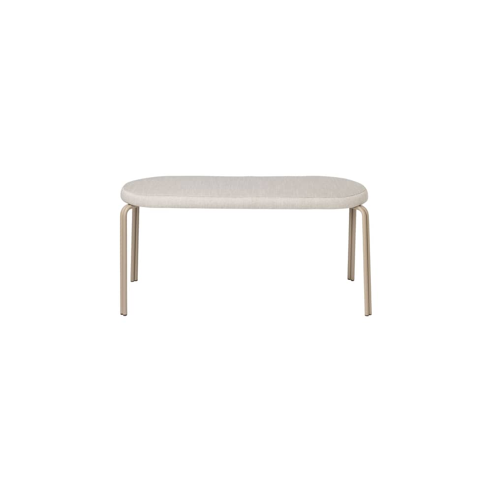 Banc rembourré Oda tissu beige / L 110 cm - BROSTE COPENHAGEN - Beige - Coton, Lin, Métal, Mousse, Polyester