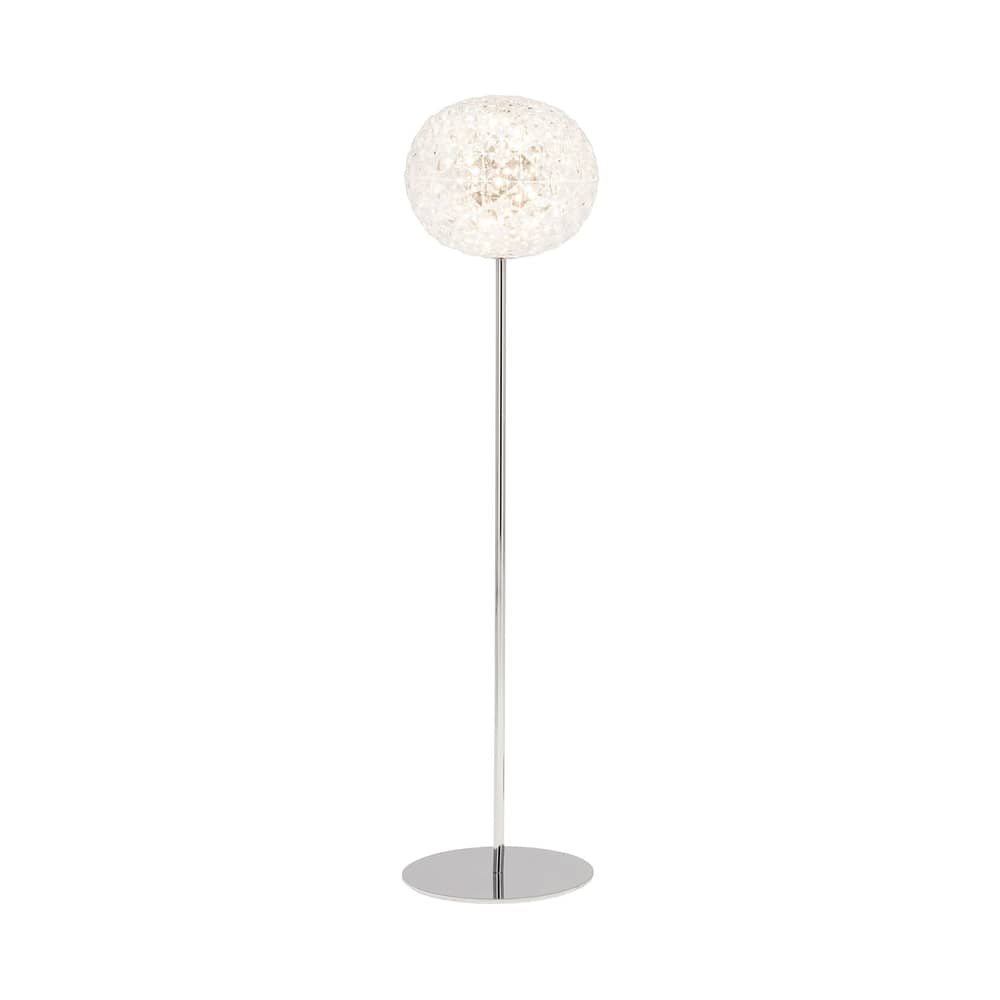 Lampadaire Planet plastique transparent métal / LED - H 130 cm - Kartell - Cristal / Pied argent - Aluminium, Technopolymère thermoplastique