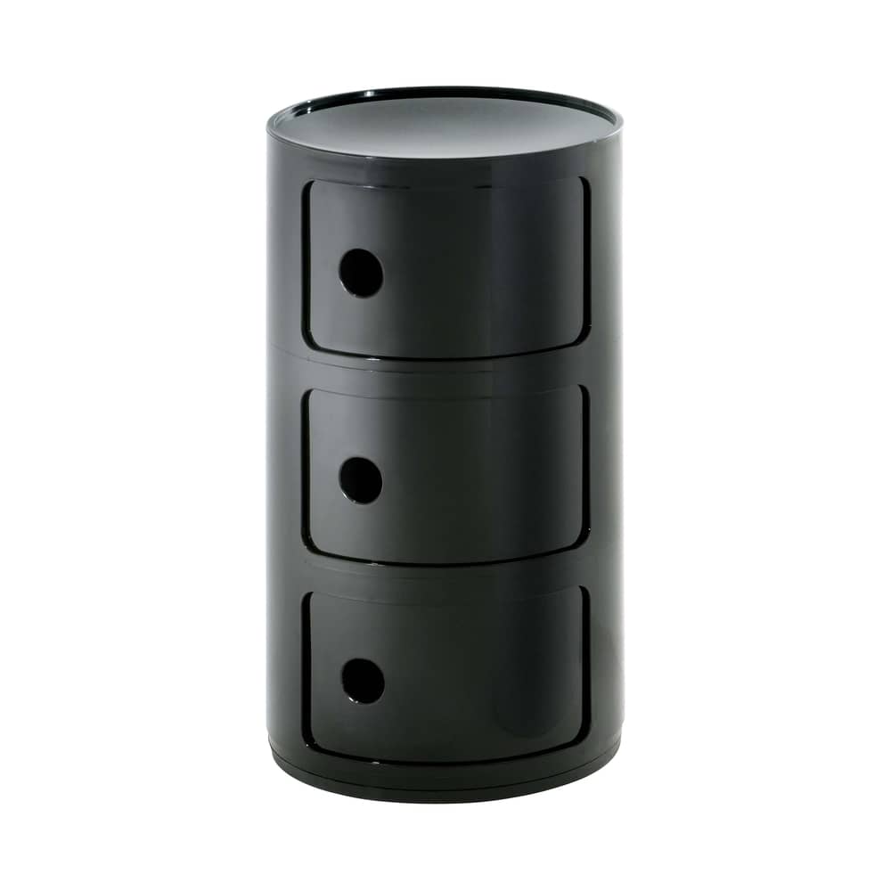 Portaoggetti Componibili materiale plastico nero / 3 Cassetti - H 58 cm - Anna Castelli Ferrieri, 1968 - Kartell - Nero - ABS