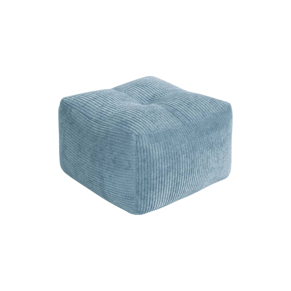 Pouf Buddy tissu bleu / 50 x 50 cm - KARUP - Bleu brume 554 (velours côtelé) - 
