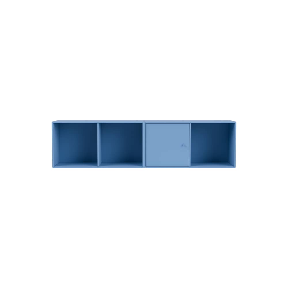 Rangement mural Line bois bleu / L 139.2 x P 30 cm H 35.4 cm - MONTANA - Azure 154 - MDF laqué