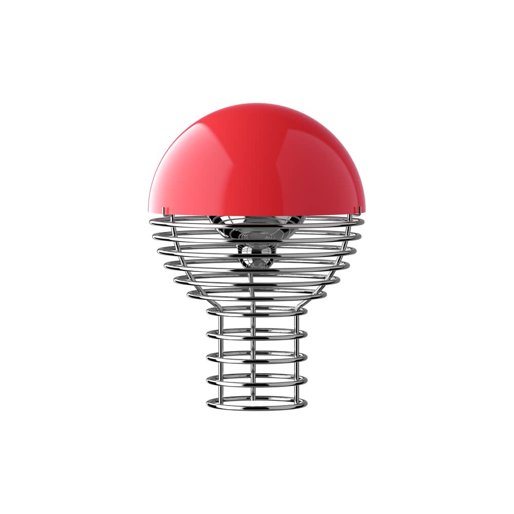 Schnurlosleuchte Wire Portable LED metall rot / Ø 18 x H 25 cm - Verner Panton, 1972 - Verpan - Rot - Polykarbonat, verchromter Stahl