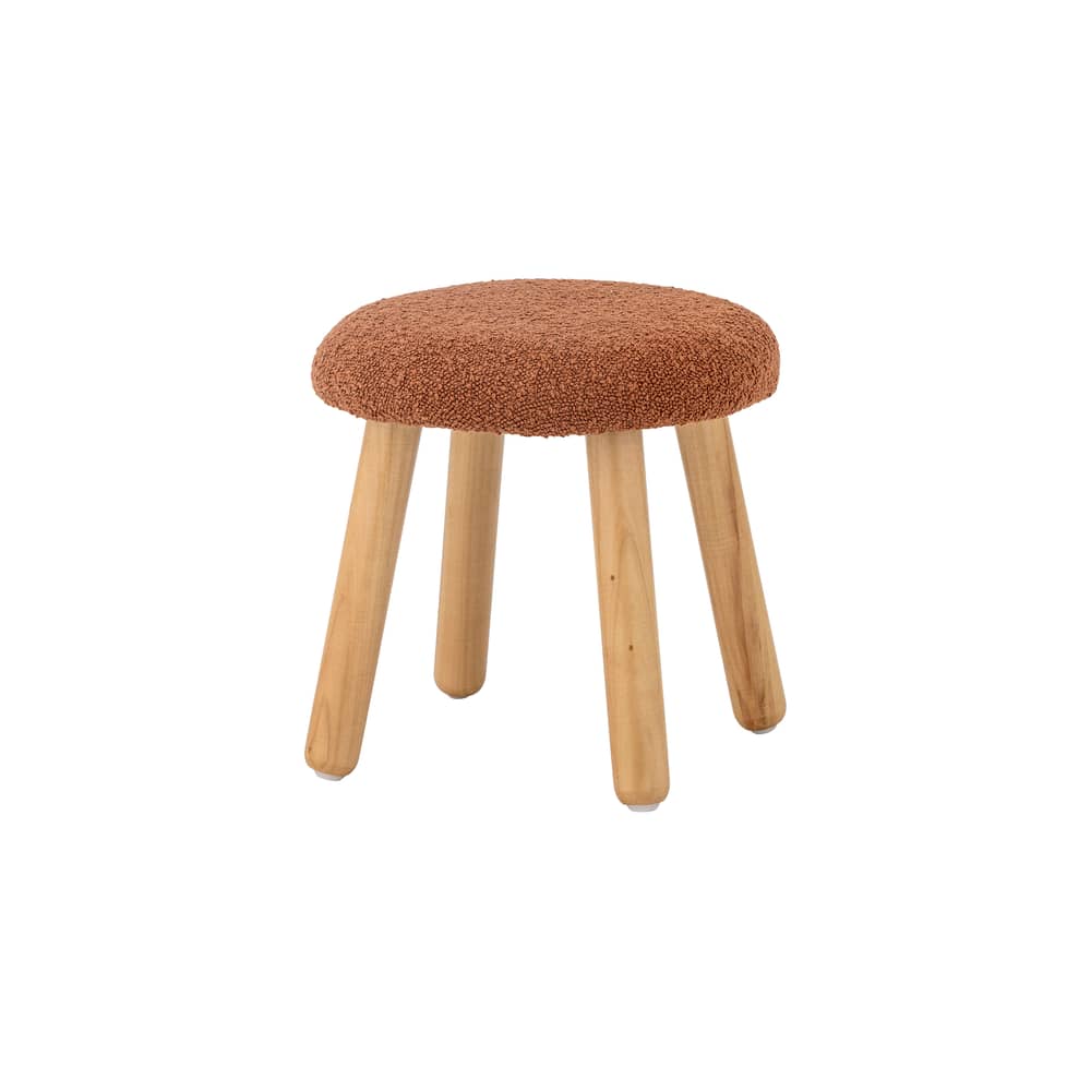 Tabouret enfant Aksel / H 29 cm - Bloomingville - Terracotta / Bois naturel - Bois d\'hévéa, Contreplaqué, Polyester