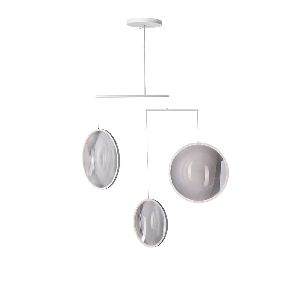 Focus X3 Pendant metal white / LED - L 99 x H 103 cm - DCW éditions - White - Aluminium, PMMA