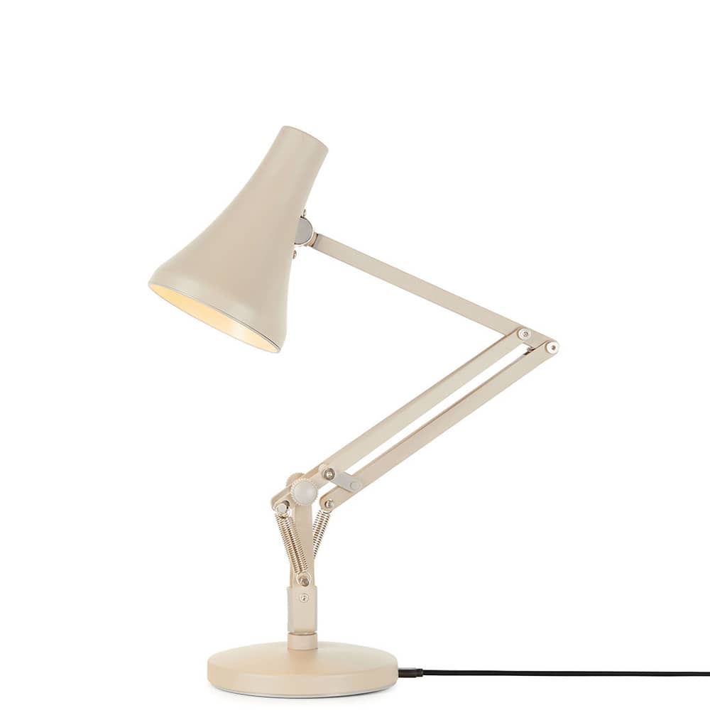 90 Mini Mini LED Table lamp metal white beige / LED - Mains or USB connection - Anglepoise - Biscuit beige - Aluminium, Cast iron, Steel