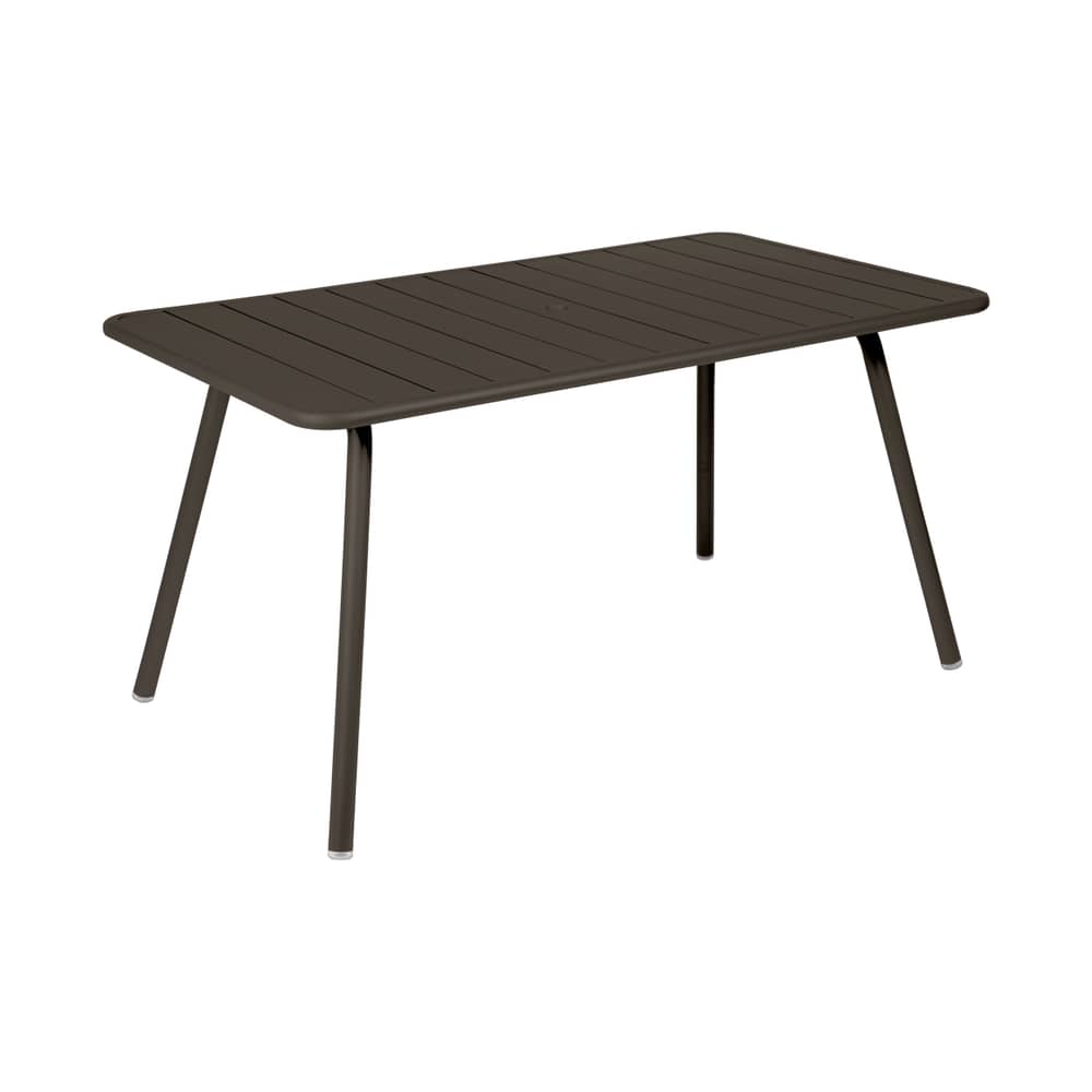 Tavolo rettangolare Luxembourg metallo marrone / 143 x 80 cm (6 persone) - Foro per parasole - Fermob - Tonka - Alluminio laccato