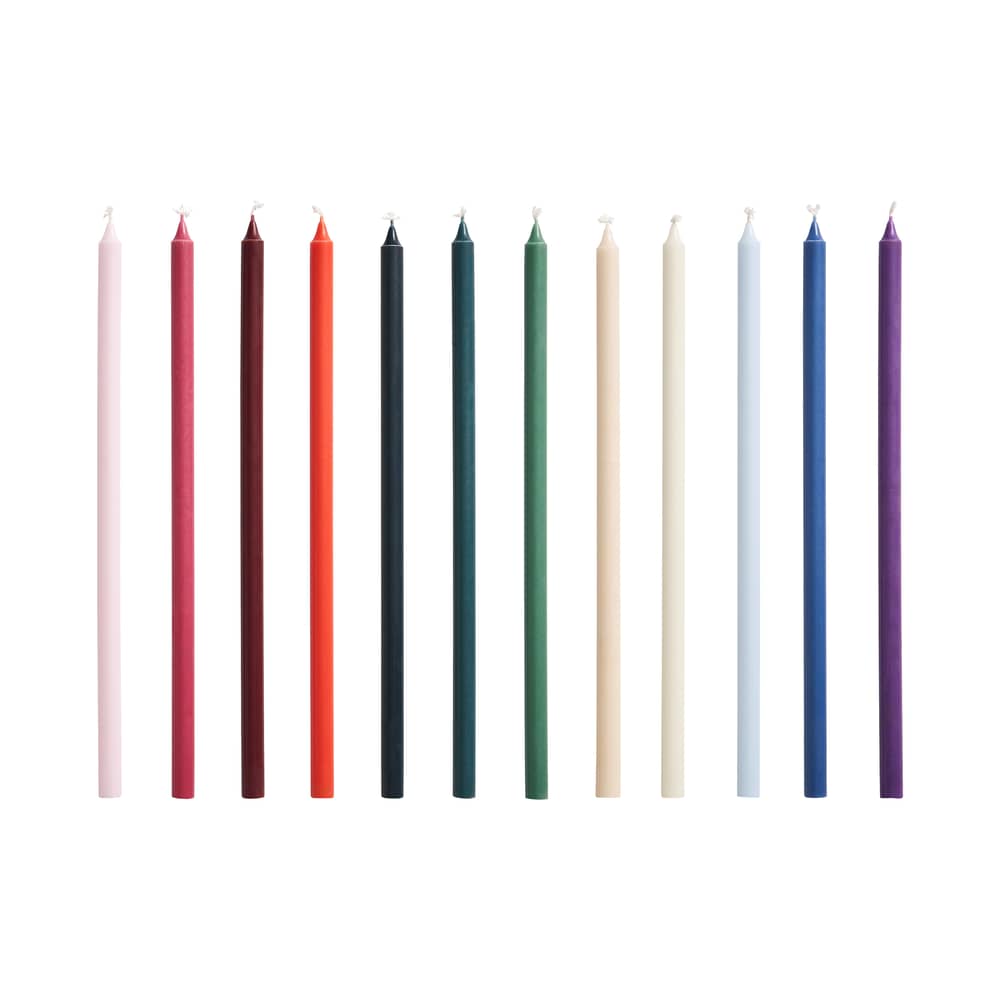 Set de 12 bougies longues fines Slim / Ø 1,2 cm - Hay - Multicolore - Huile, Stéarine