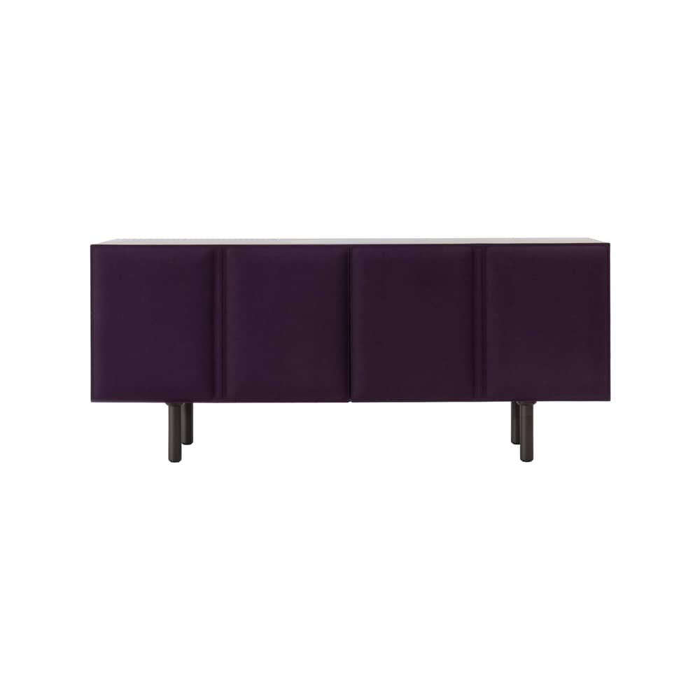 Buffet Tacito violet / L 180 x H 77 cm - Portes en feutre - Magis - Violet (intérieur portes : orange) - Aluminium anodisé, Feutre, MDF