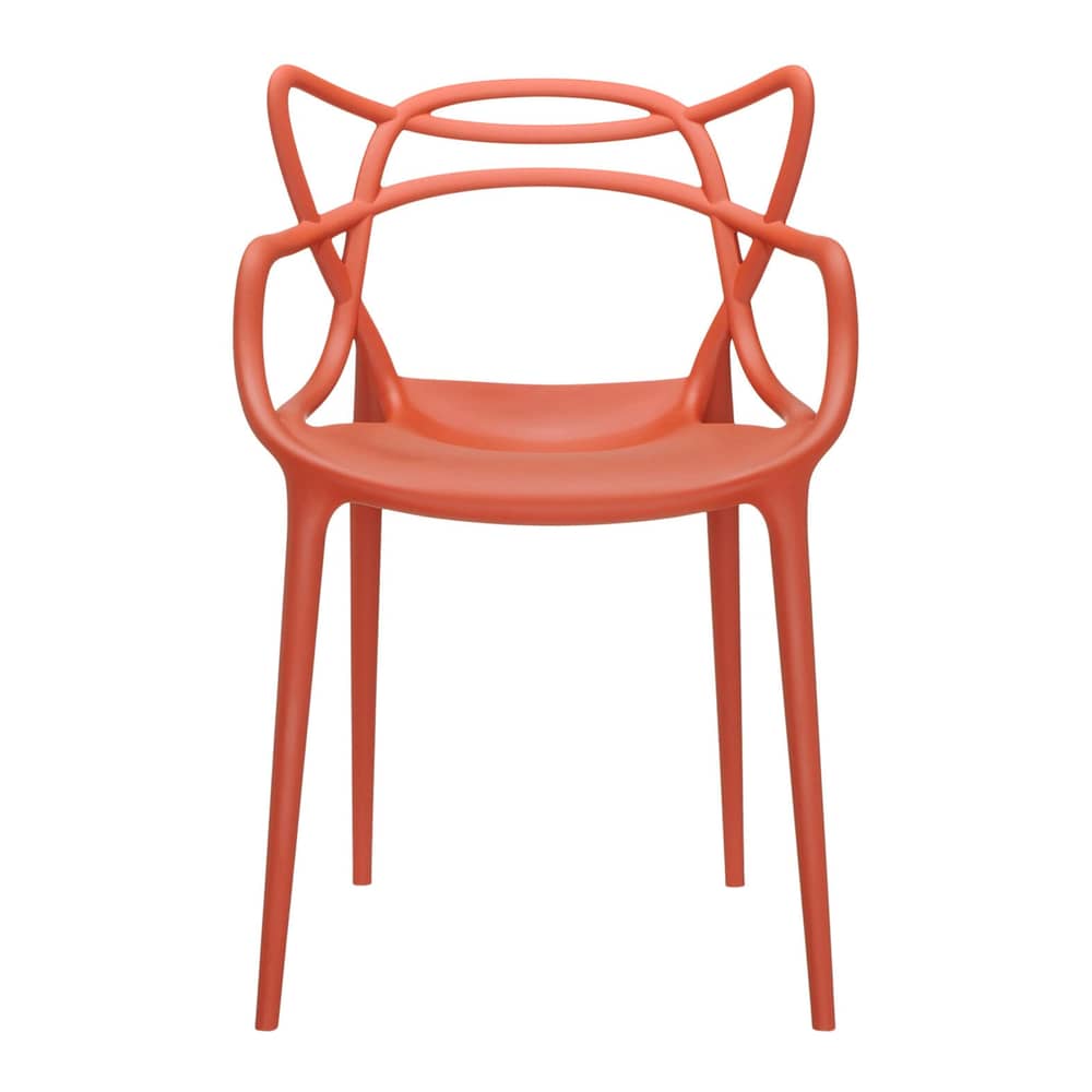 Chaise empilable Masters rouge / Philippe Starck, 2010 - Kartell - Orange rouille - Technopolymère thermoplastique recyclé