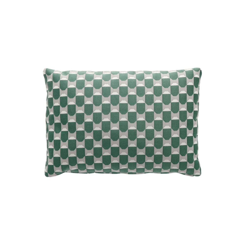 Coussin d\'extérieur Liberty tissu vert / 45 x 32 cm - Kartell - Vert sauge (Liberty Obi Check) -  Ouate, Tissu outdoor