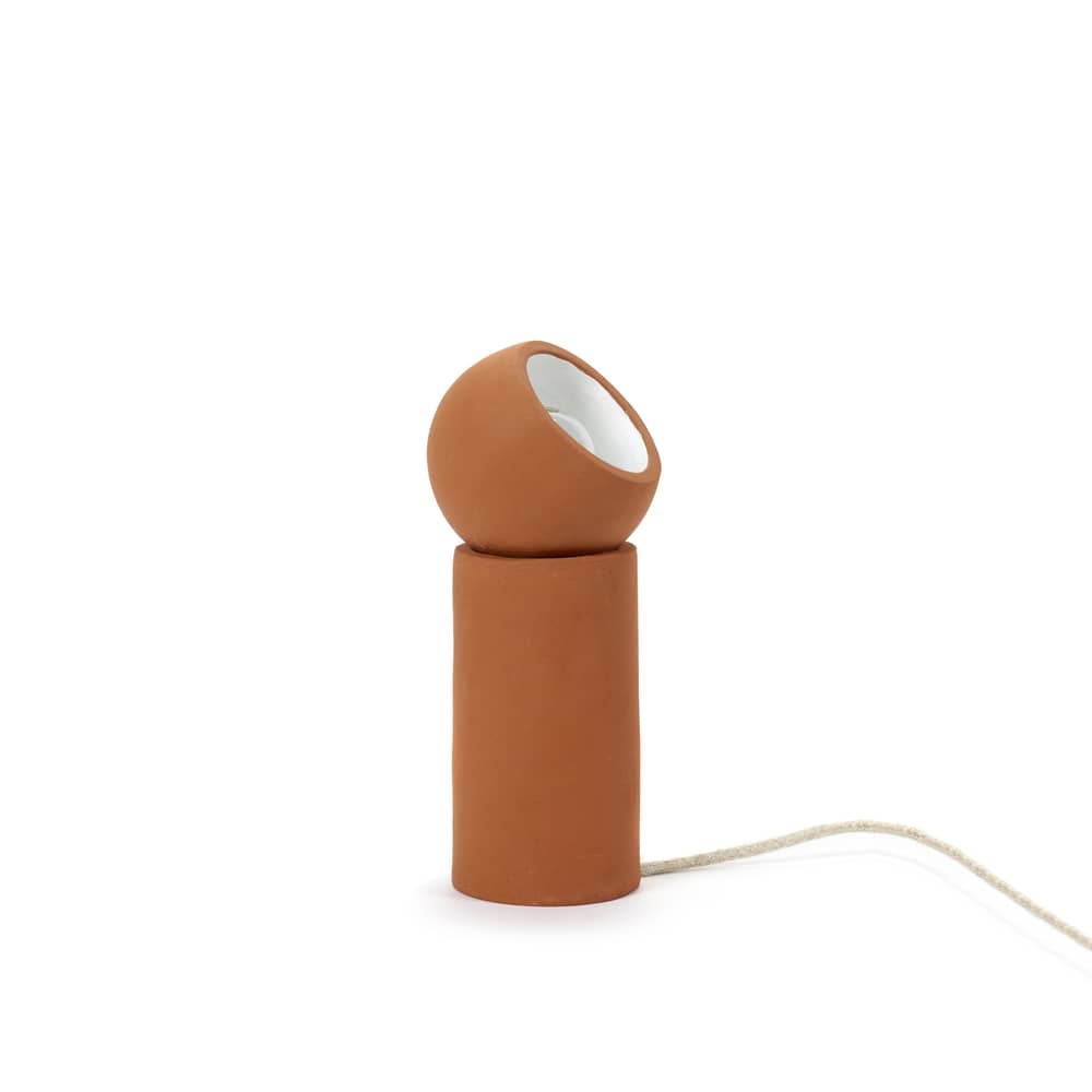 Lampada da tavolo Terra Small ceramica rosso arancione / Ø 12 x H 29 cm - Terracotta / Riflettori puntati su - Serax - Ø 12 x H 29 cm - Terracotta