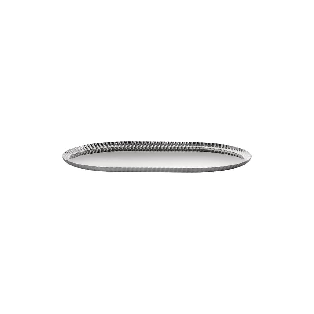 Piano/vassoio Pleats metallo / 46 x 31 cm - Alessi - Acciaio Lucido - Acciaio inossidabile
