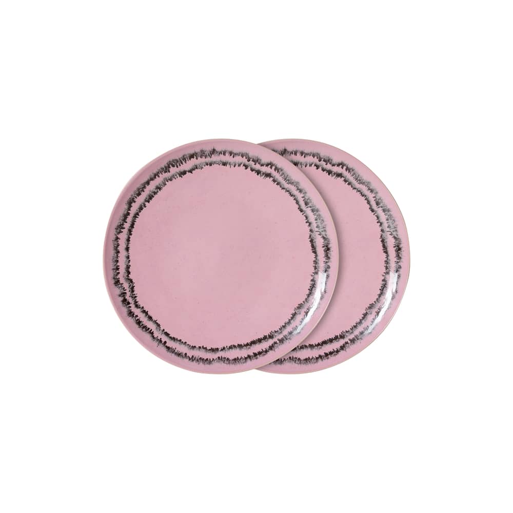Piatto 70s ceramics ceramica rosa / Set di 2 - Ø 27,5 cm - HK LIVING - Bolla di sapone - Gres smaltato