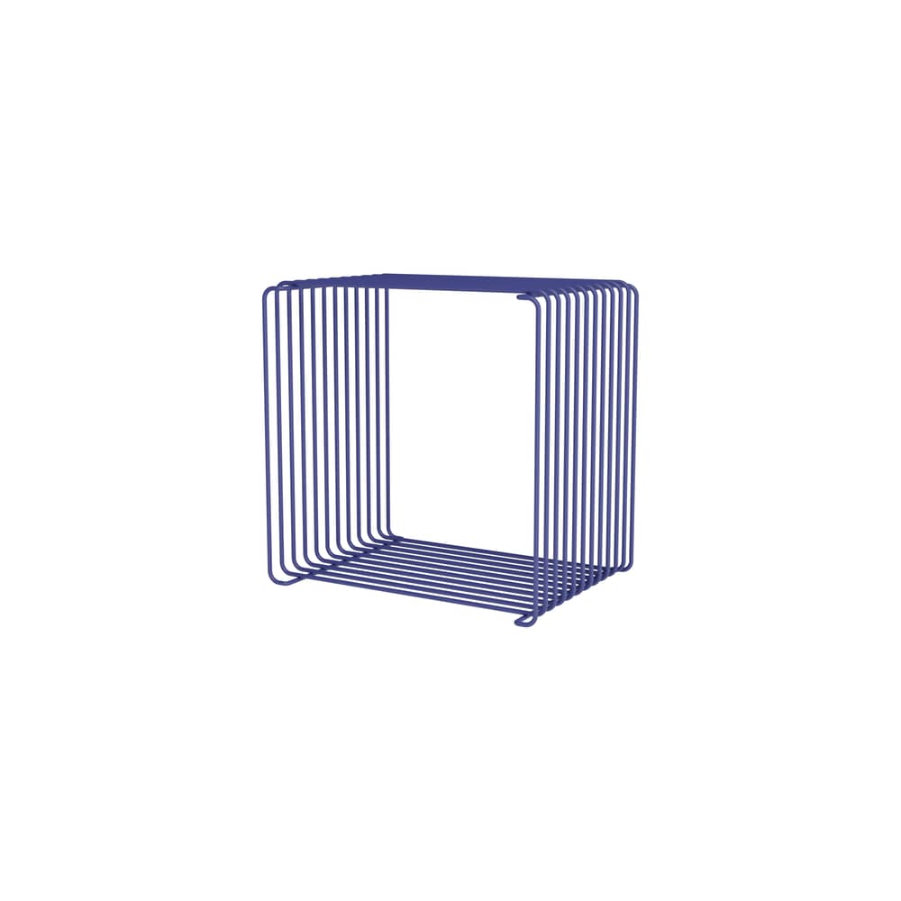 Regal Panton Wire Single Cube metall blau / 34,8 x H 34,8 x T 25,7 cm - Verner Panton, 1971 - MONTANA - Monarch 135 - Lackierter Edelstahldraht