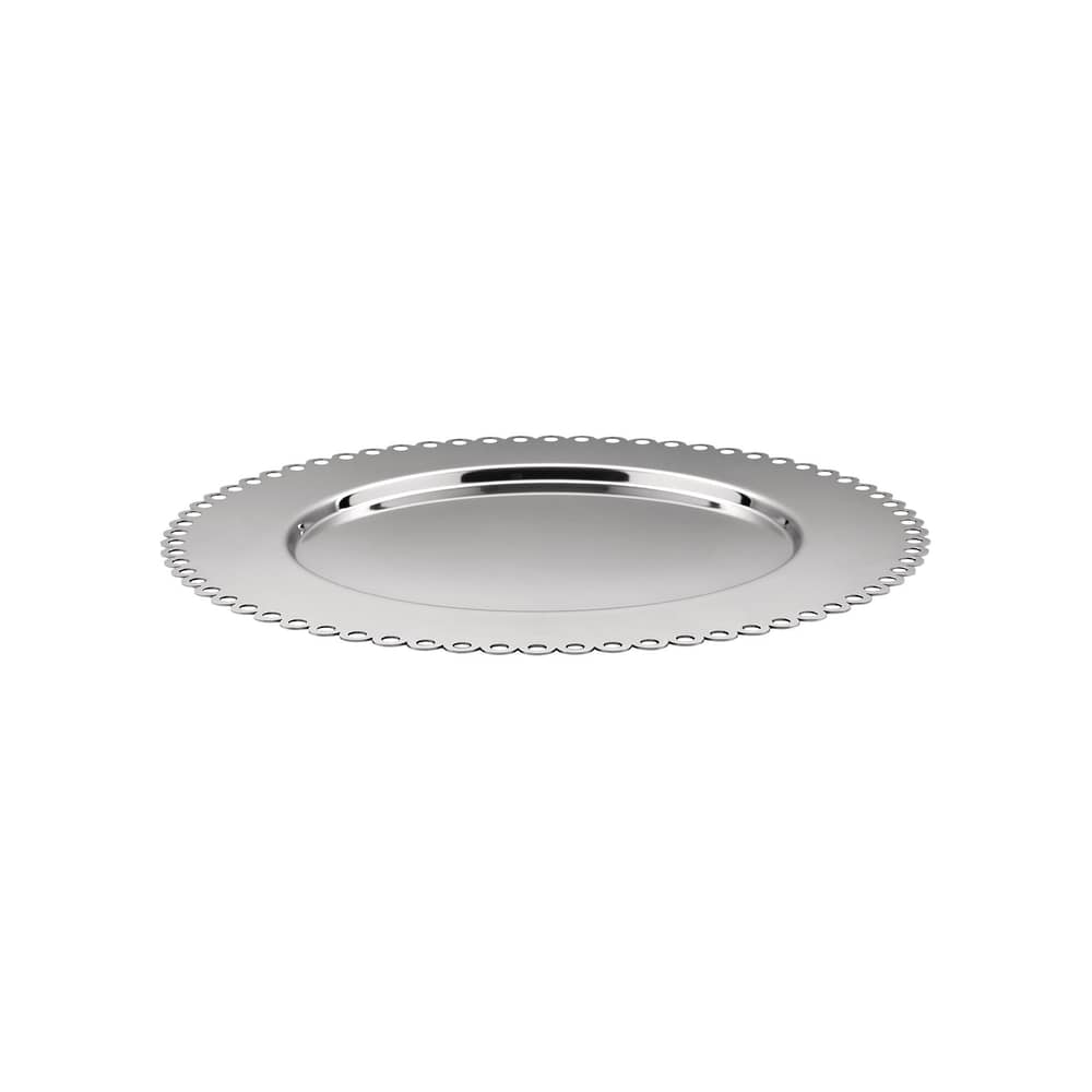 Plateau Edges métal / Ø 32,5 cm - Alessi - Acier poli - Acier inoxydable 18/10