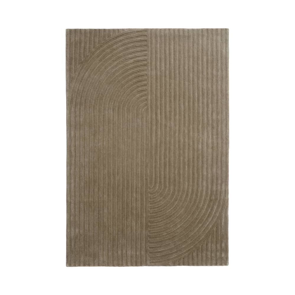 Tapis Relevo Quattro / 170 x 240 cm - Muuto - Taupe - Laine de Nouvelle-Zélande