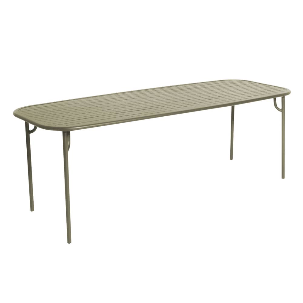 Tavolo rettangolare Week-End metallo verde / 220 x 85 cm - Alluminio - Petite Friture - Verde Giada - Alluminio termolaccato epossidico