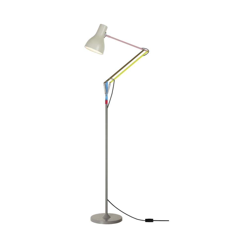 Type 75 Floor lamp metal multicoloured / By Paul Smith - Edition No. 1 - Anglepoise - No. 1 / Light grey, pink, yellow, khaki, blue - Aluminium