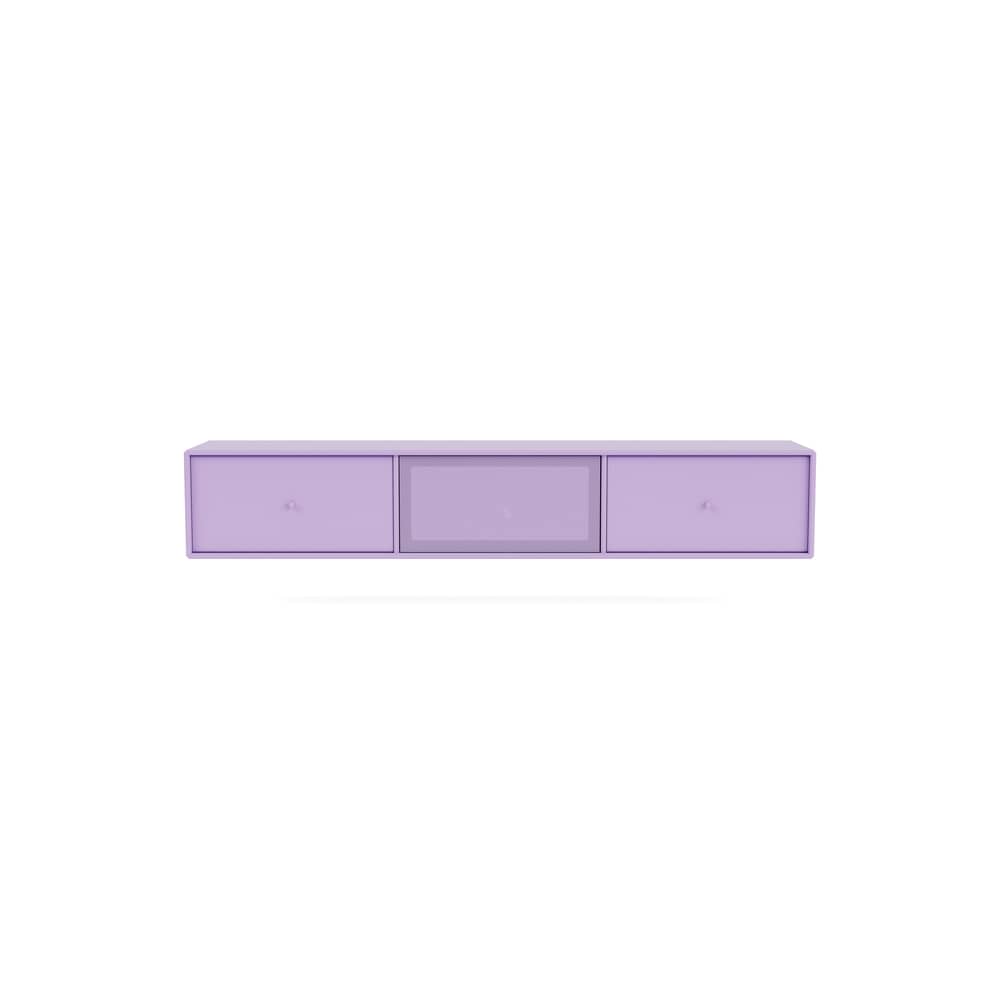Meuble TV suspendu Octave V bois violet / L 138 x P 30 x H 24 cm - MONTANA - Iris 164 - Acier perforé, MDF laqué