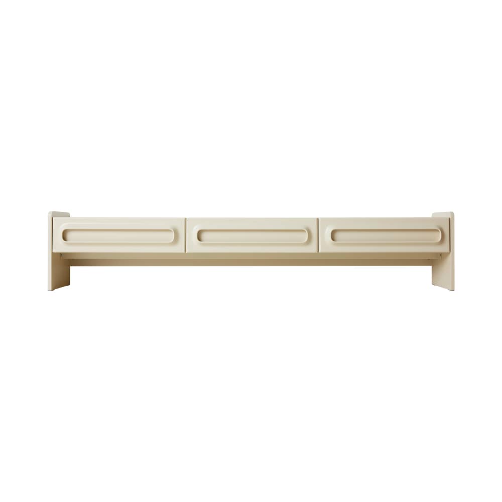 Mobile TV Space legno beige / Cassetto a 3 cassetti - L 200 x H 39 cm - HK LIVING - Crema - MDF laccato