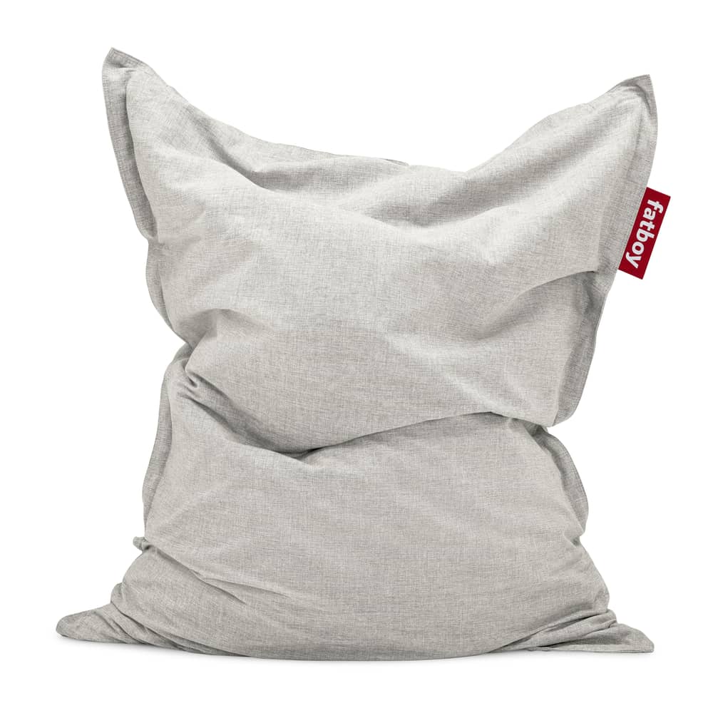 Outdoor-Hocker The Original Outdoor textil beige / Stoff Olefin-Gewebe - Fatboy - Nebel -  Micro-billes EPS, Olefin Stoff
