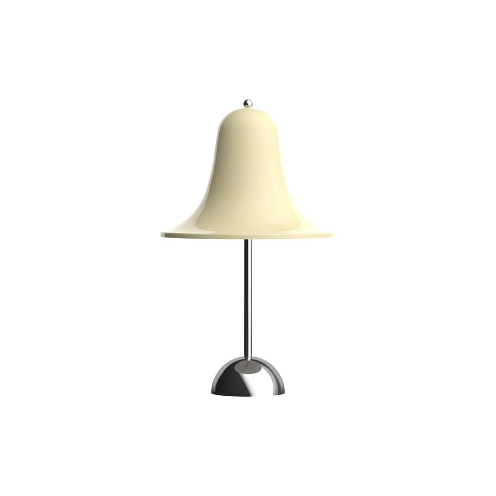 Schnurlosleuchte Pantop Portable LED plastikmaterial beige / Verner Panton (1980) - Verpan - Cremeweiß / Verchromter Fuß - Metall, Plastik