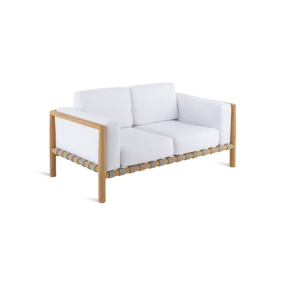 Set coussins  tissu bois blanc / Pour canapé 2 places Pevero - Unopiu - Coussins / Blanc écru - Tissu acrylique